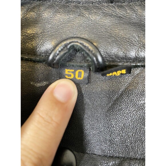 HJC Leather Jacket Mens 50 Black Blue Motorcycle Riding Gear Armor Zip - Picture 13 of 14